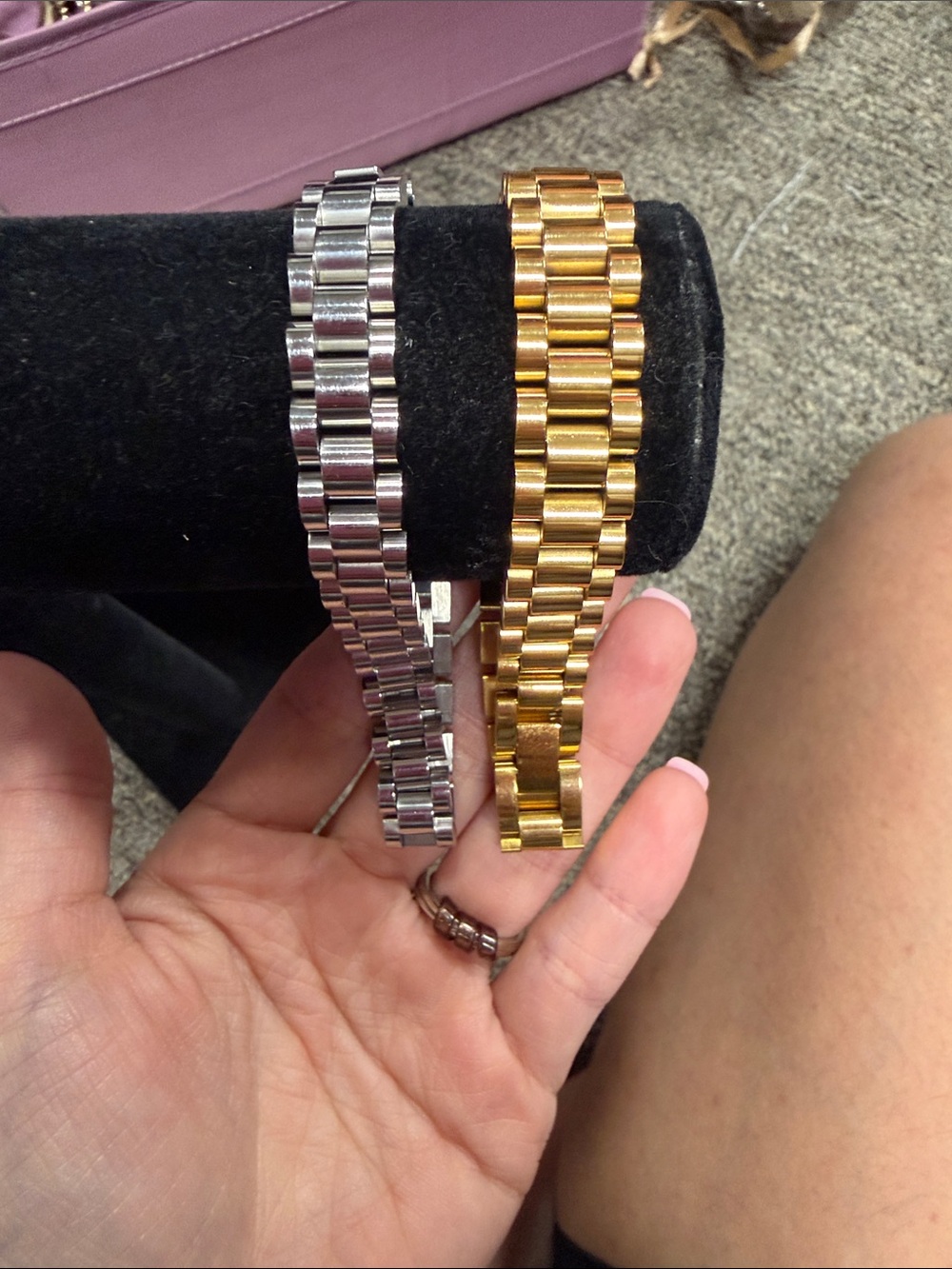 Mixed Metal Watch Band bracelets- Silver & Gold
